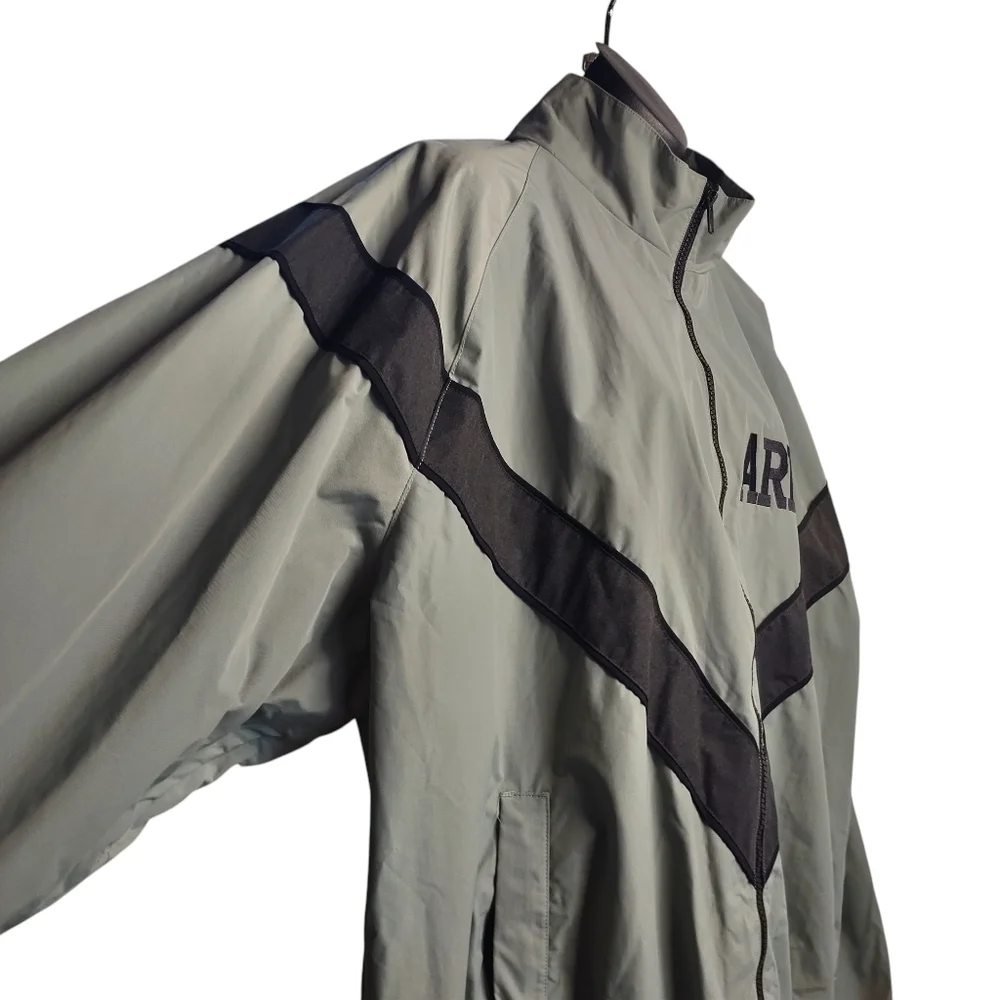 US Military Surplus Army PFU Jacket Green Large Long 100% Nylon Windbreaker L